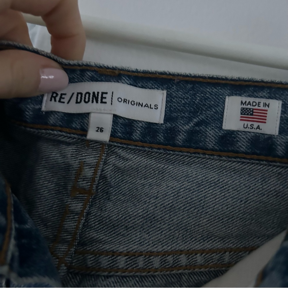 RE/DONE High Rise Blue Denim Mom Jeans 26 - Picture 6 of 12